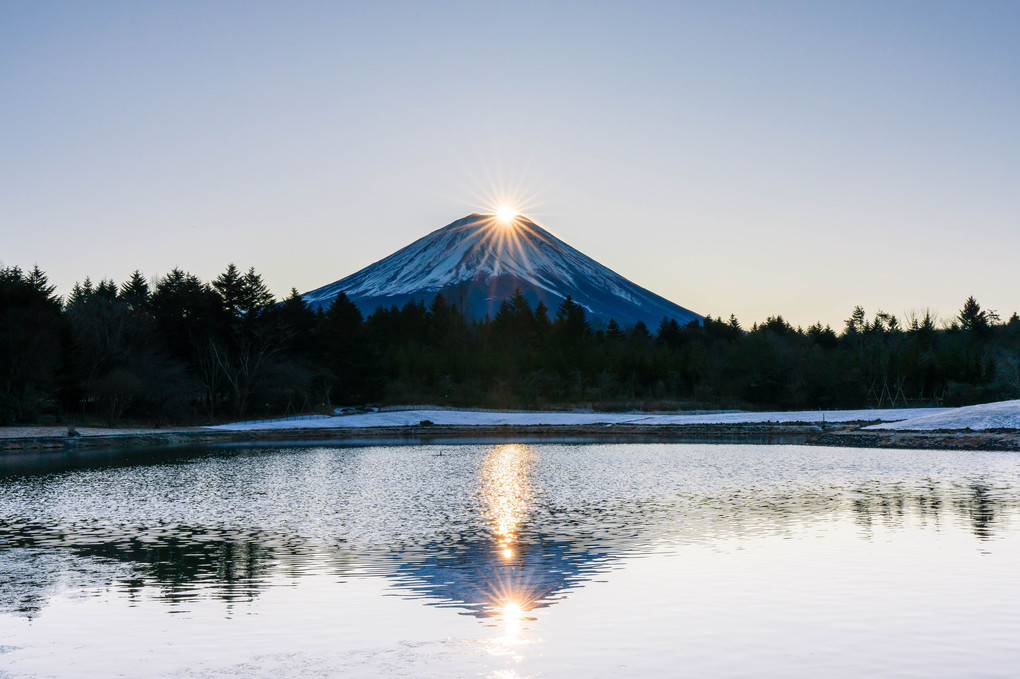 田貫湖とダイヤモンド富士
