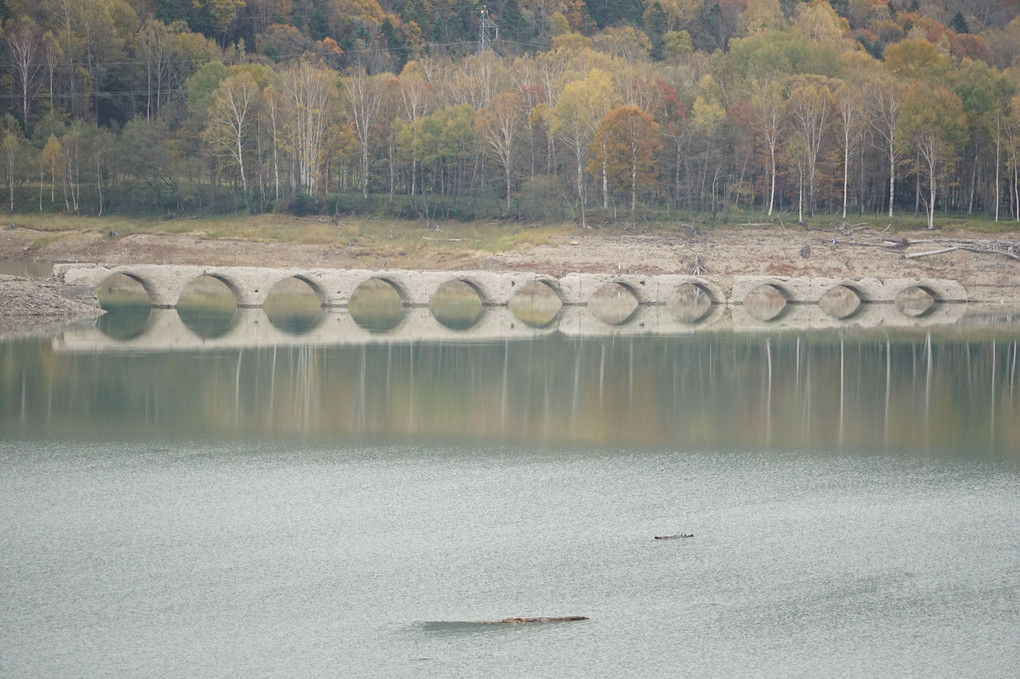 秋のタウシュベツ橋梁