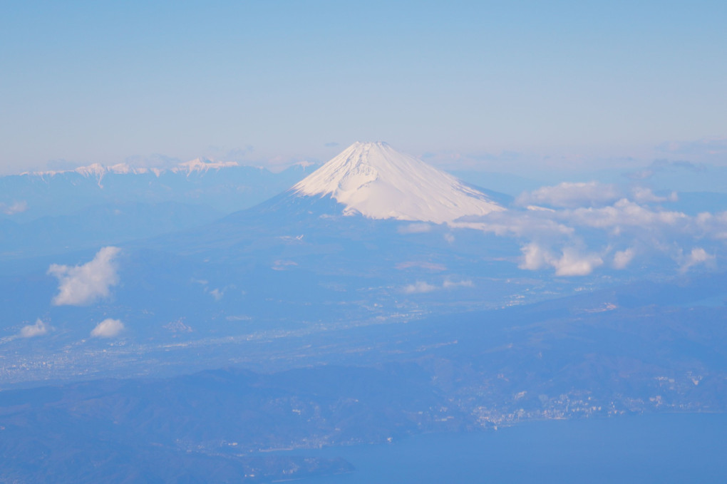 ボーイング767と787から見る富士山