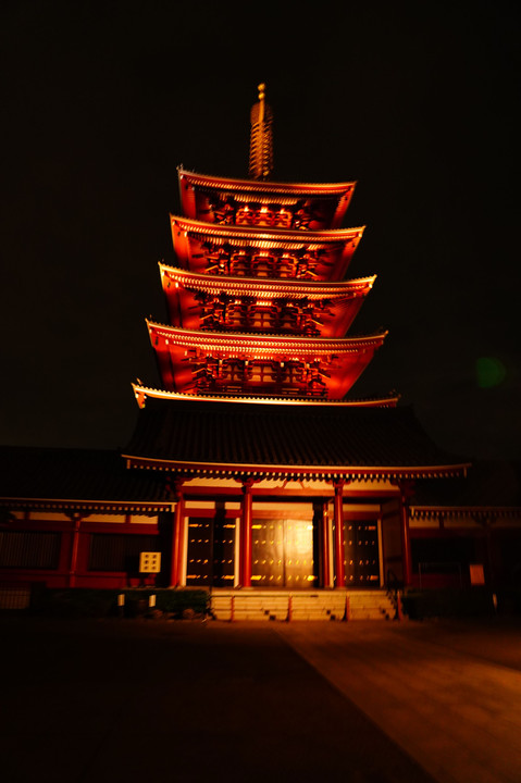 昼と夜の浅草寺