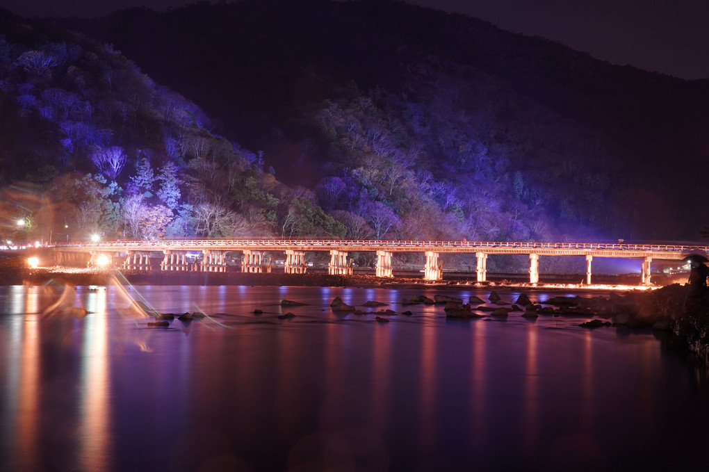 嵐山花灯篭　渡月橋～大堰川