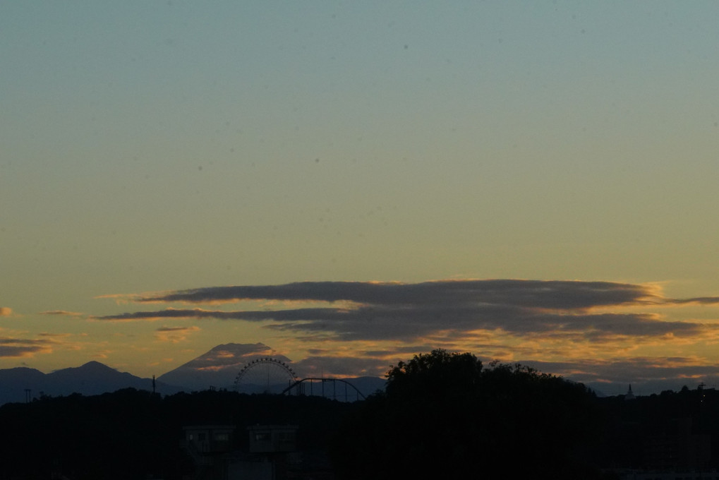 夕雲と富士
