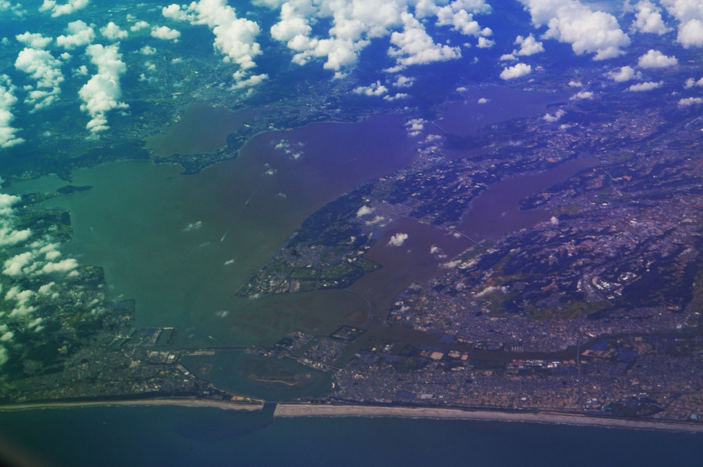 空撮練習　浜名湖付近上空より。