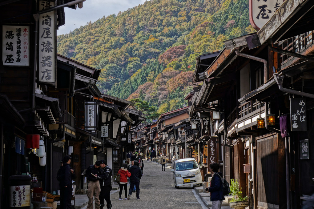 奈良井宿と紅葉