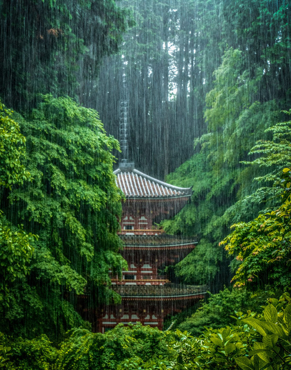 雨の岩船寺