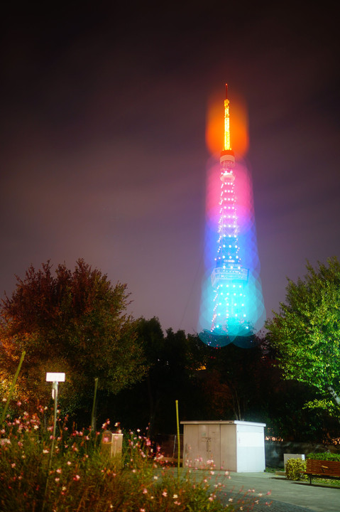 パラリンピック色の東京タワー