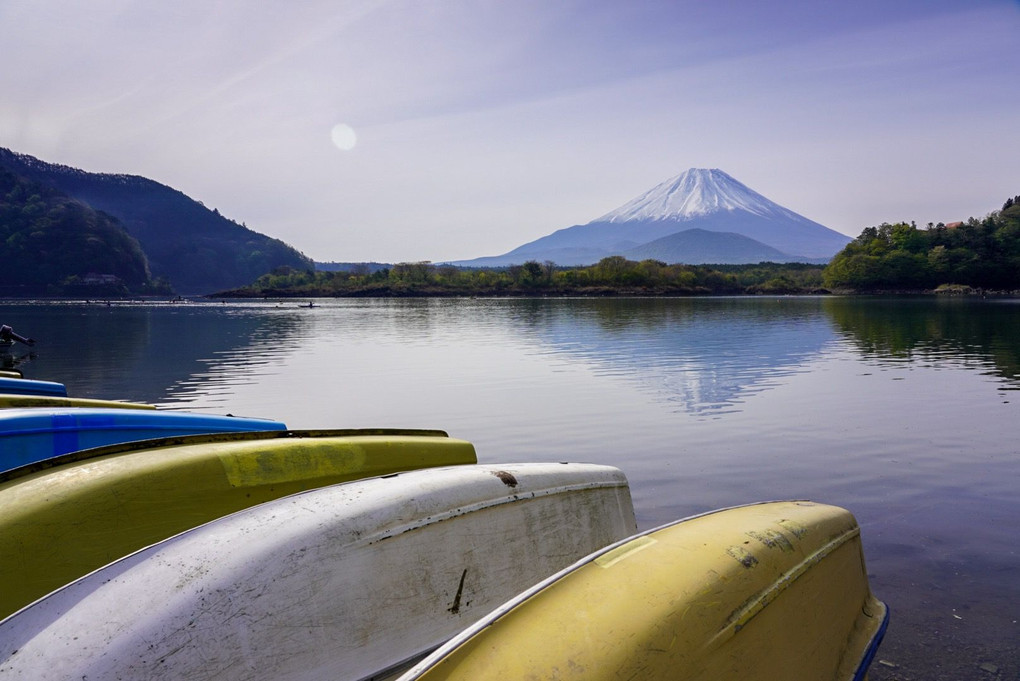 精進湖で見た富士山