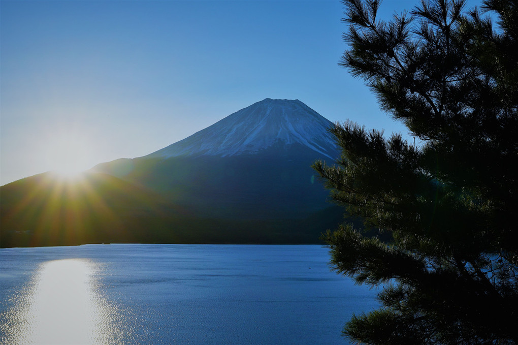 富士山と朝日！