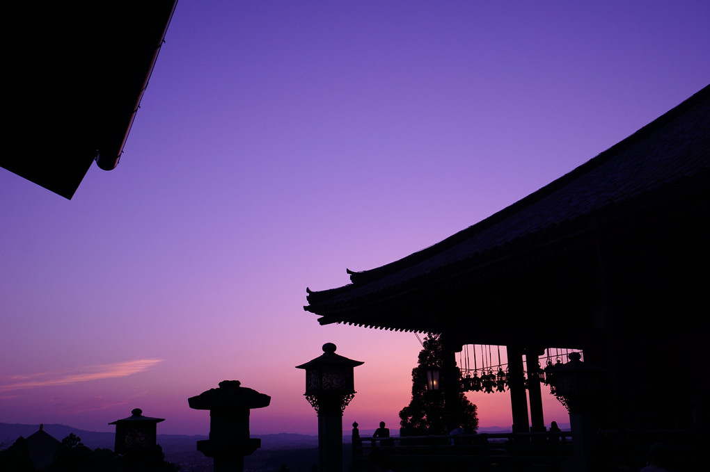 二月堂の夕日