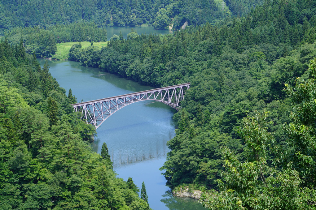 列車の無い第一只見川橋梁
