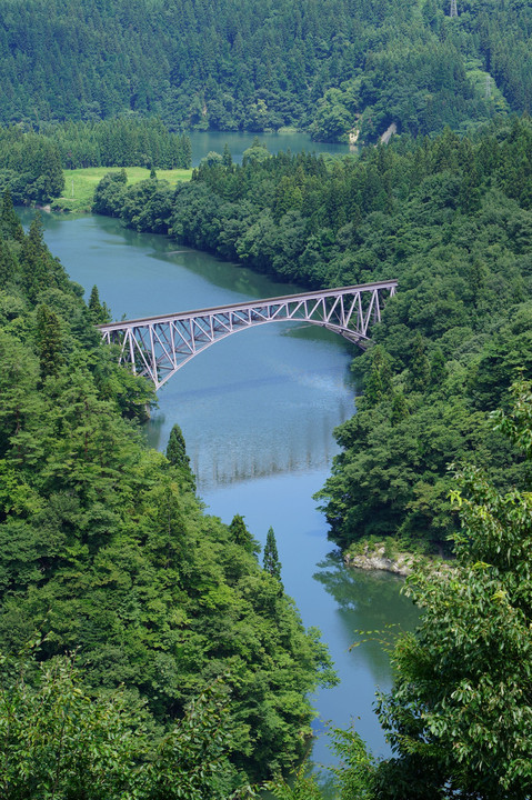 列車の無い第一只見川橋梁