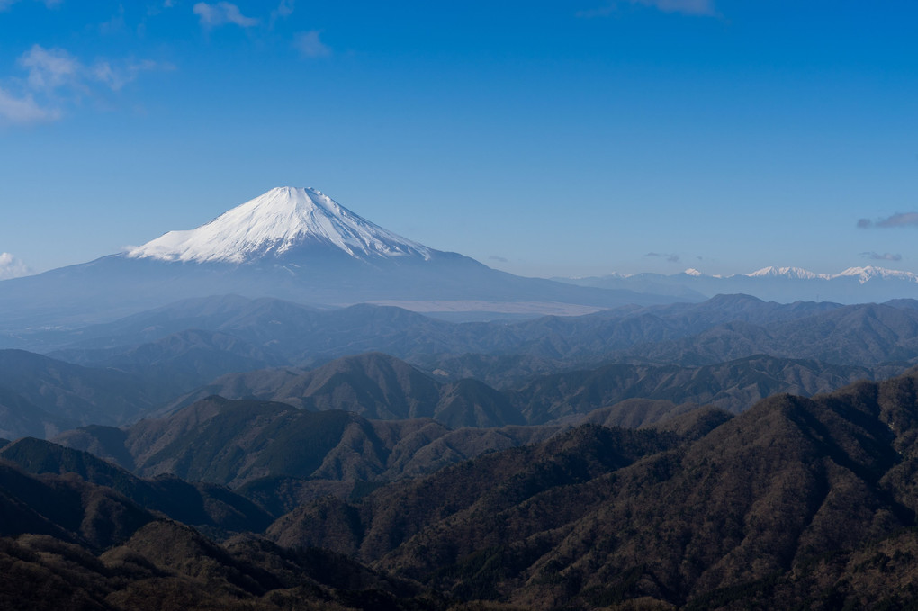 冬の富士山 -塔ノ岳から南アルプスと共に-