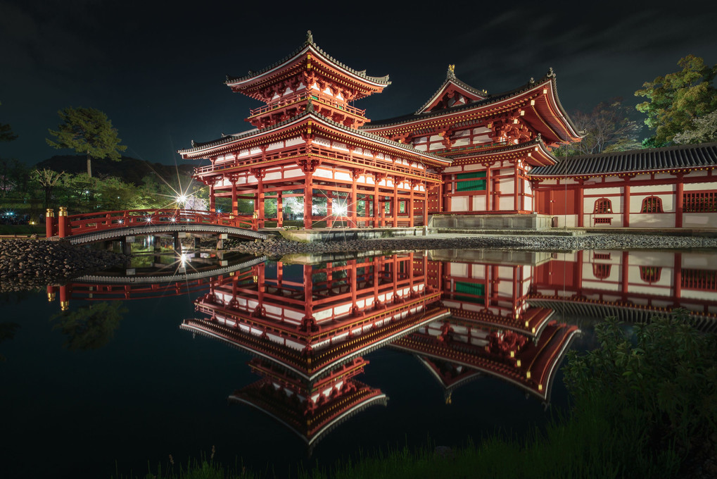 Byodoin temple in the water mirror