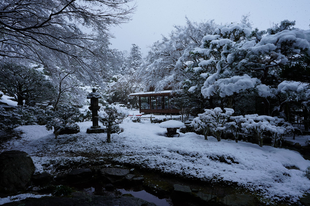 水墨画のような雪景色