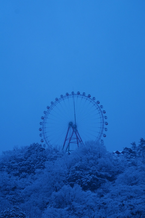 雪の中の観覧車