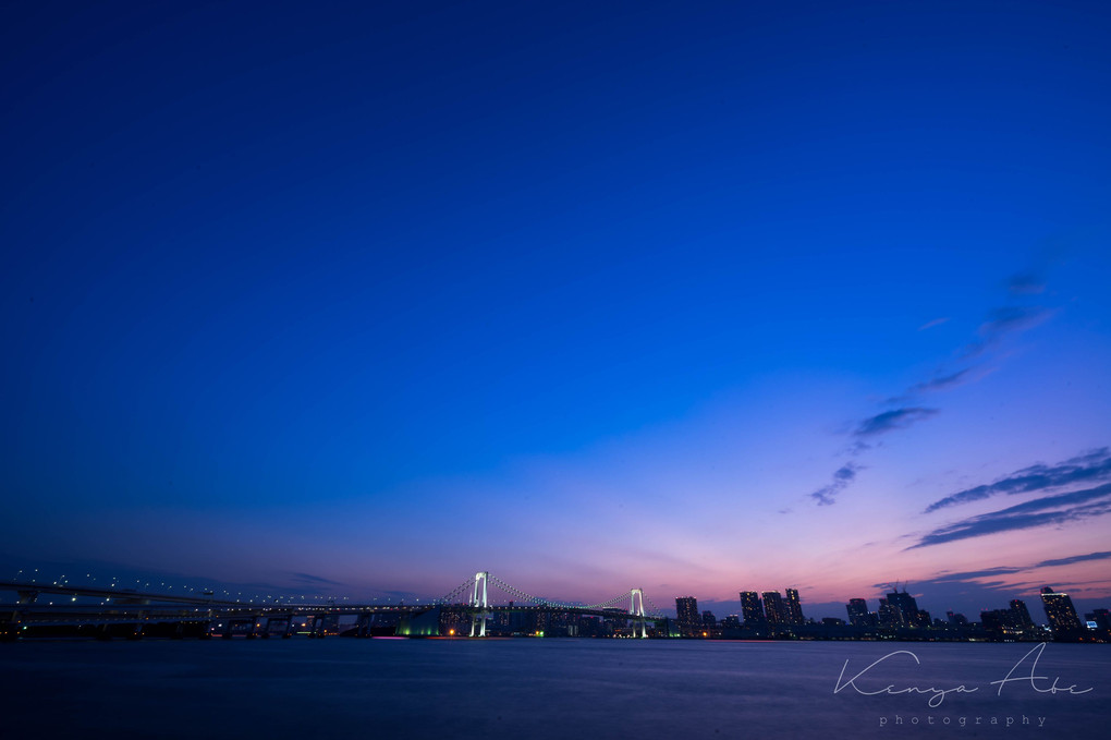Blue moment at Tokyo bay