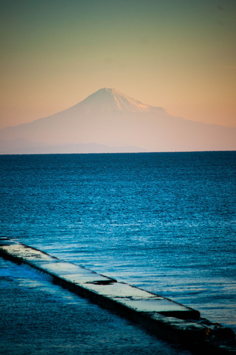 御前崎から望む富士山