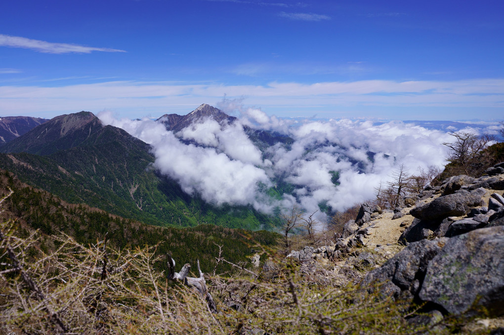 鳳凰山　游雲・梅雨入り間近