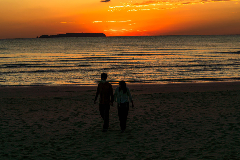 宮地浜海岸夕焼け