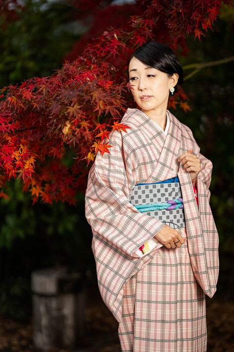紅葉と和服美人portrait