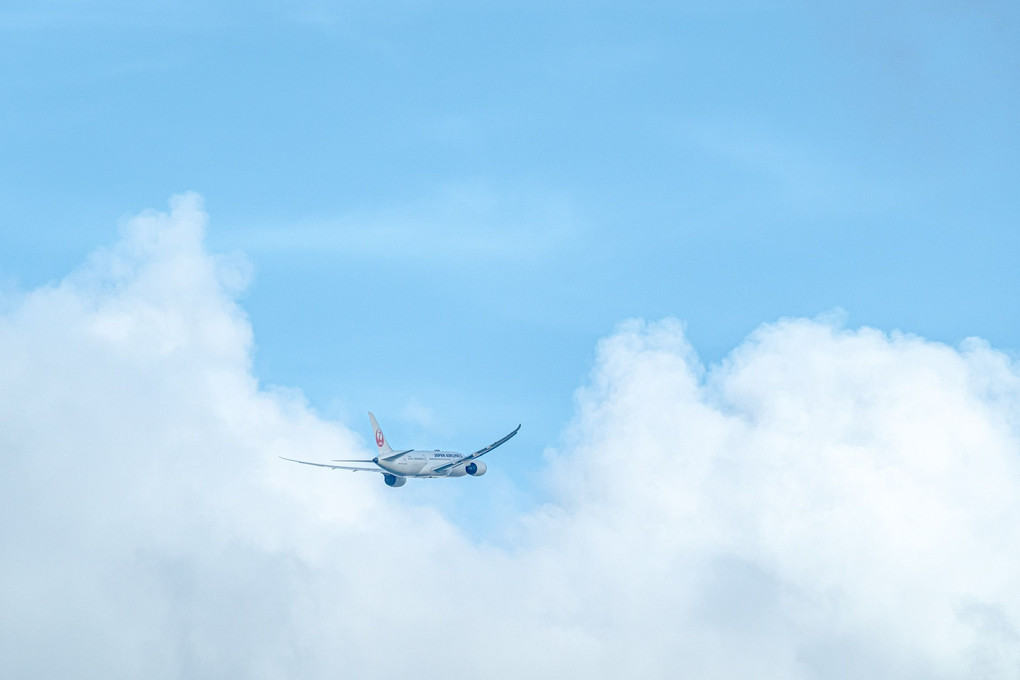 夏雲と飛行機