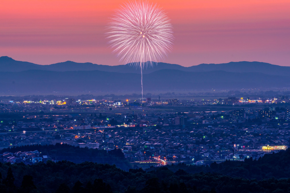 長岡花火大会2019　夕景のオープニング