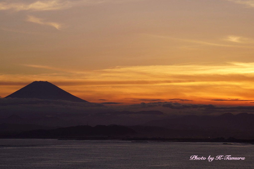 サンセットな富士山