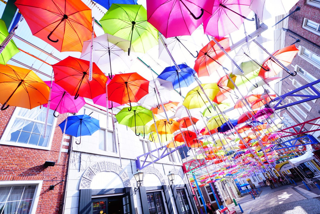 Colorful parasol street