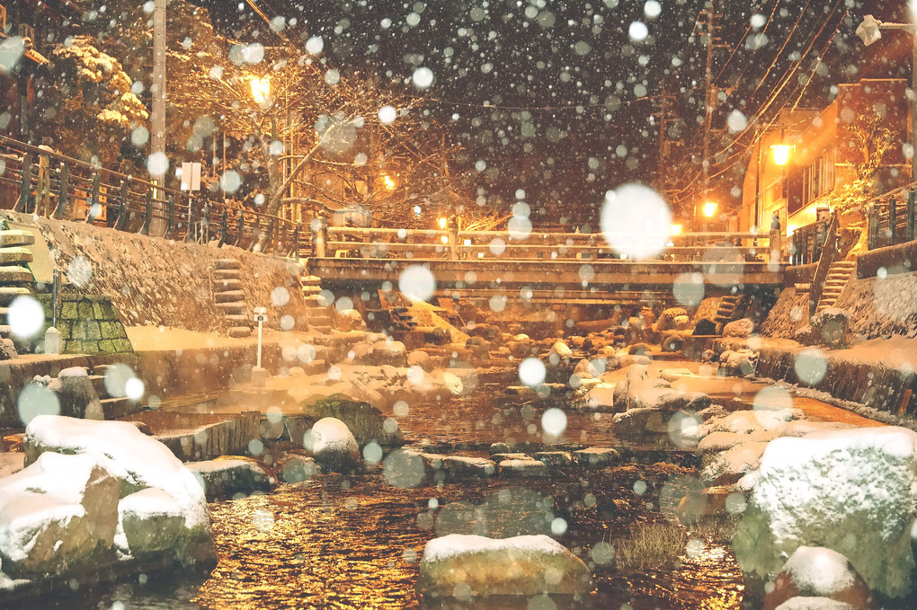 雪夜と静寂の玉造温泉
