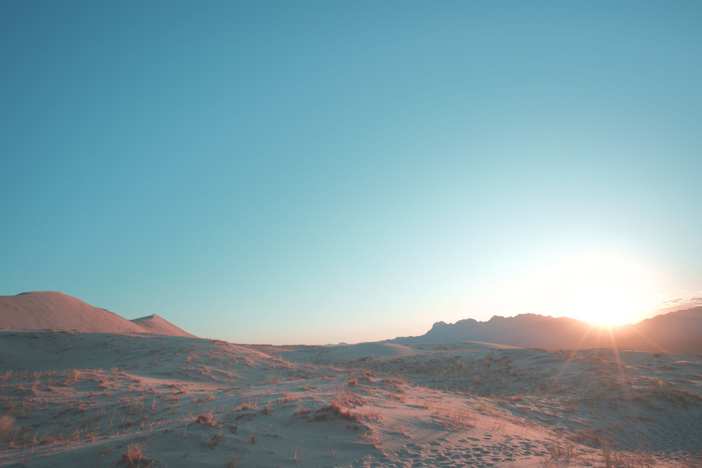 モハべ砂漠の朝、一人