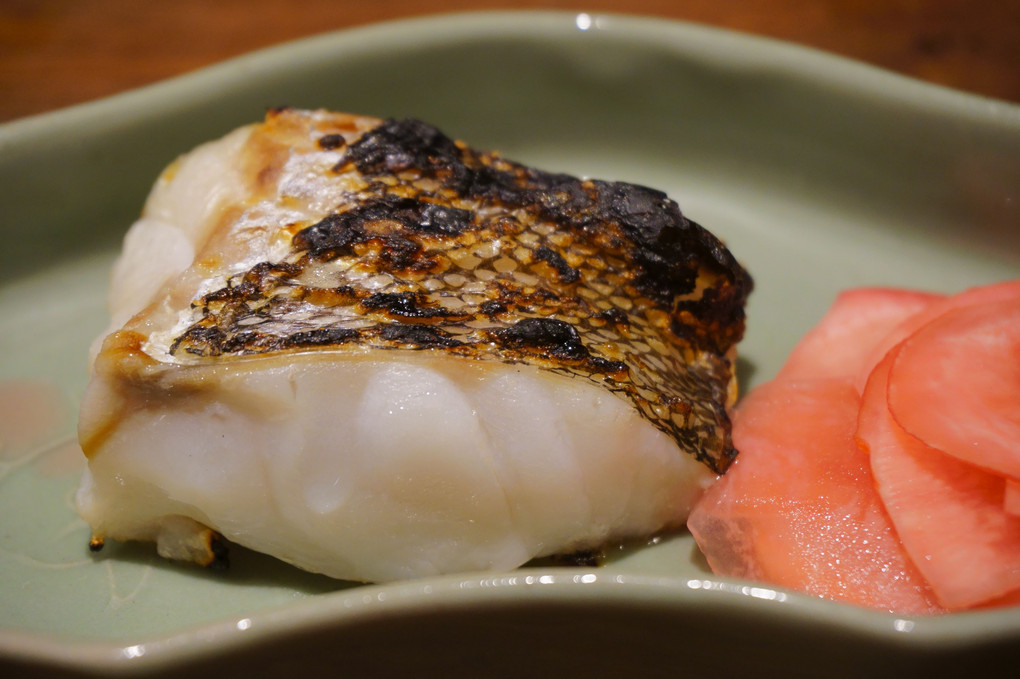 焼き魚（たら）と酢蓮