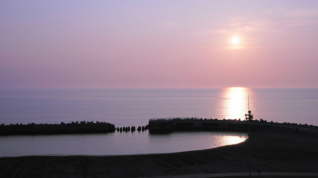 北海道石狩湾の夕日