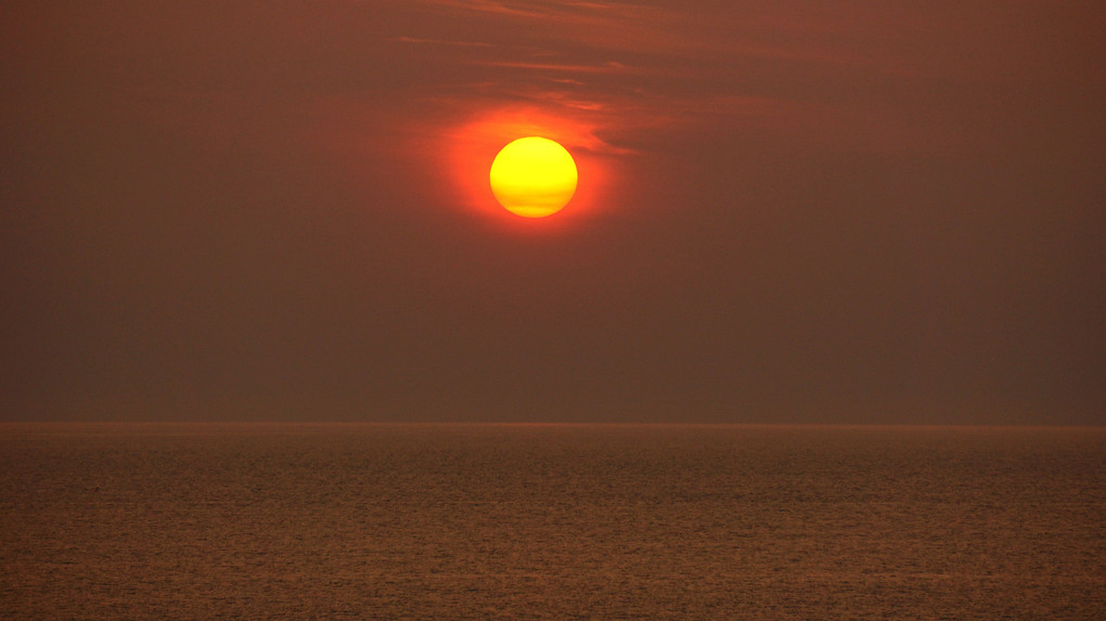 石狩湾の夕日