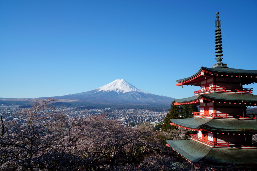 新倉山浅間神社から見た富士山