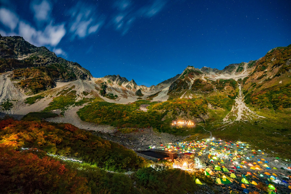 初秋の涸沢夜景