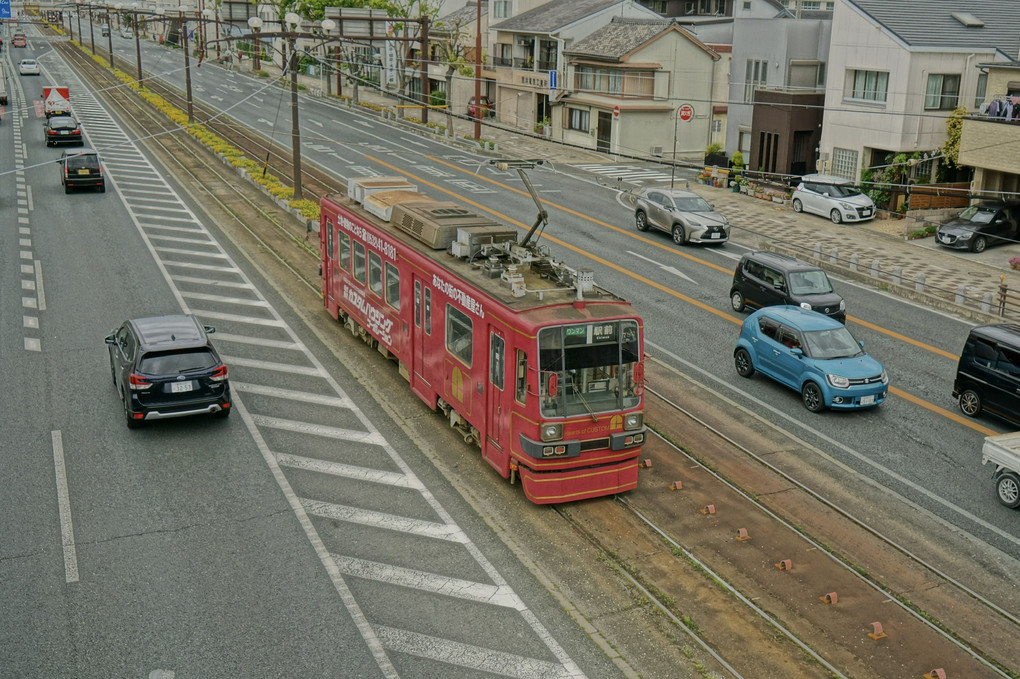 豊橋市電_国道一号線を行く