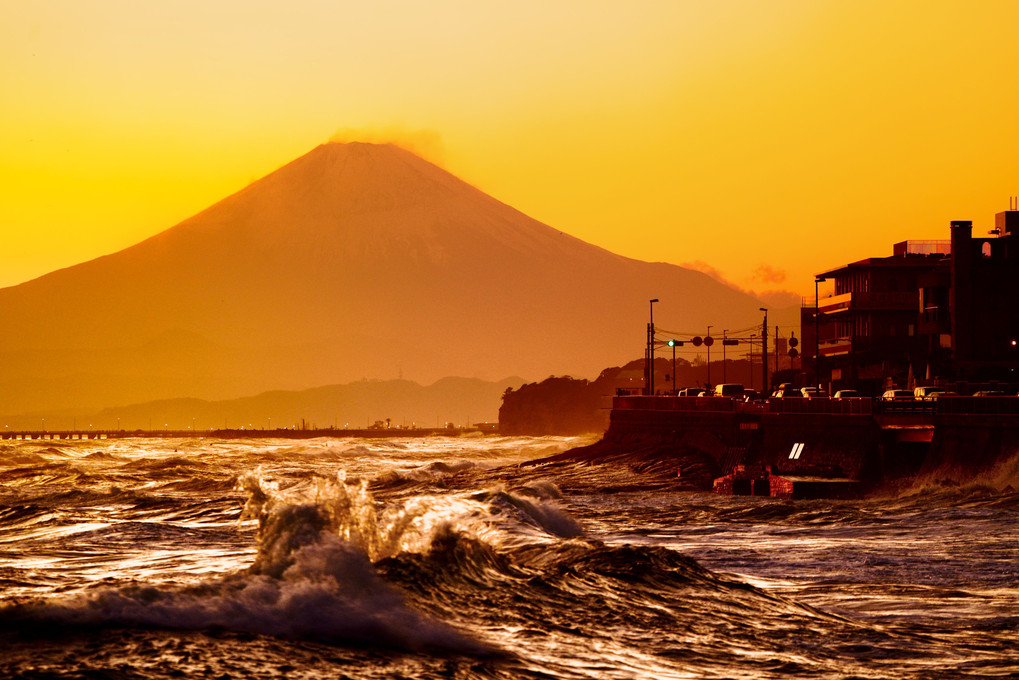 富士山と青信号