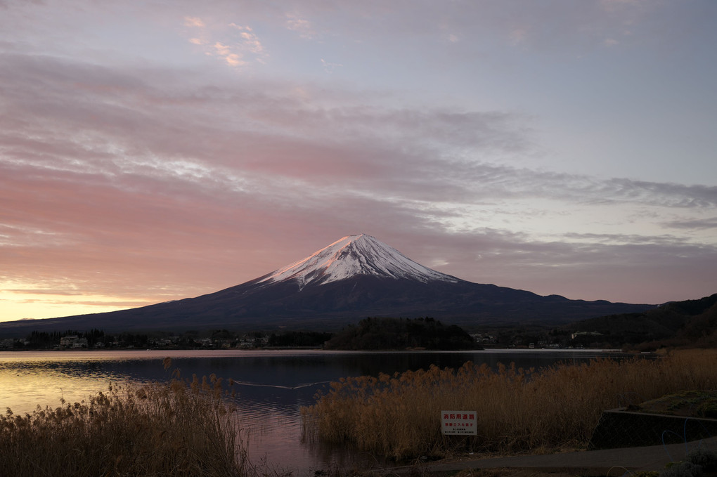平成最後　朝焼けの富士山