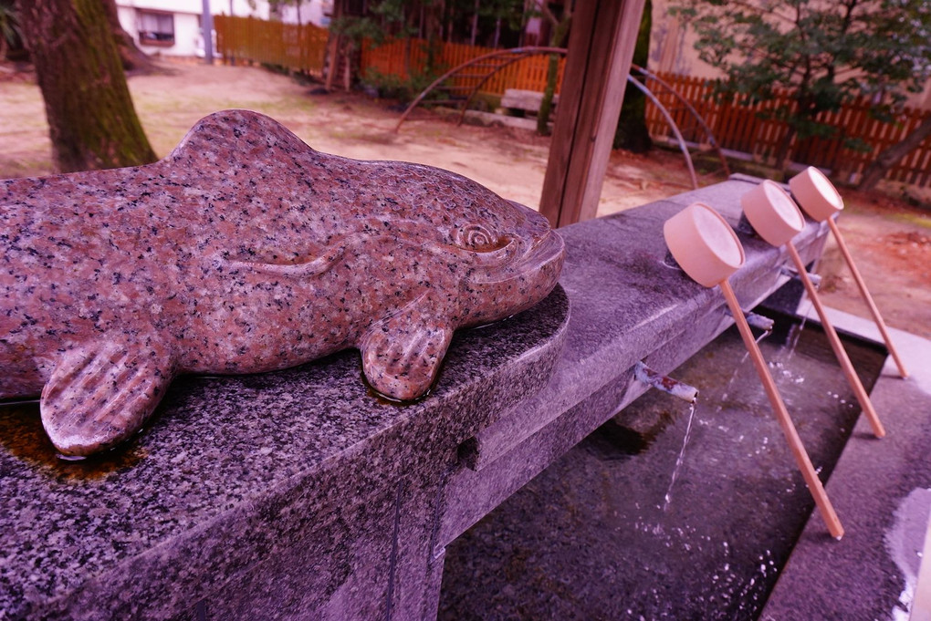 ナマズ様に美肌祈願