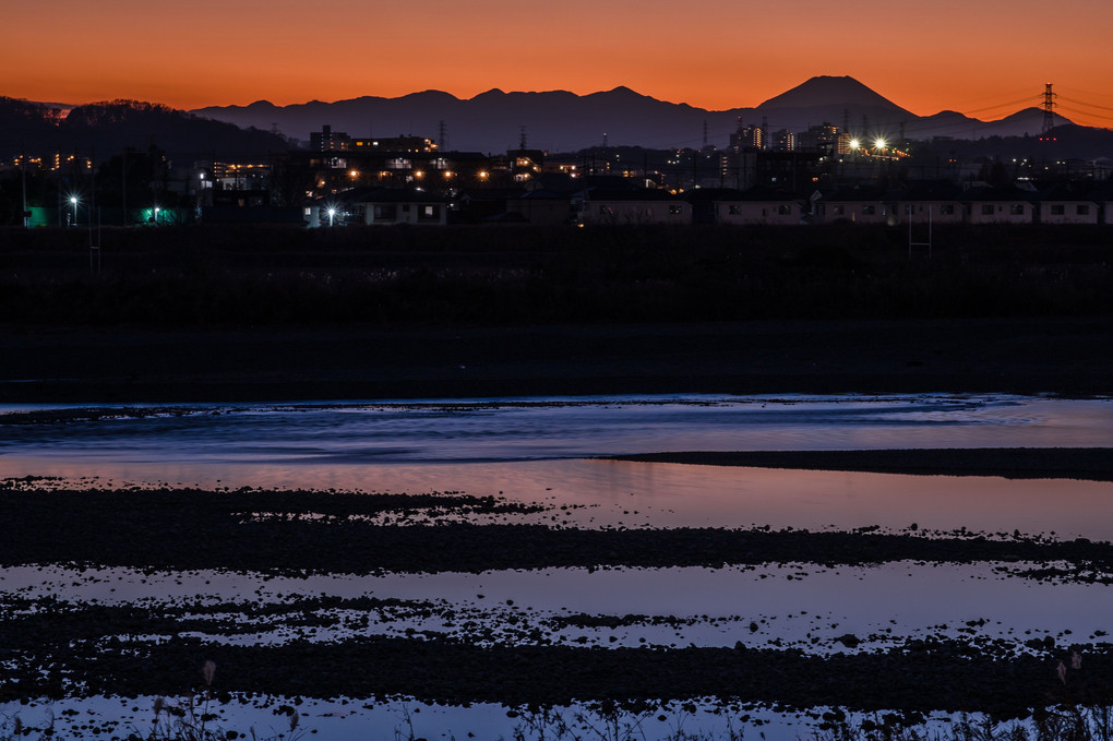 多摩川－夕景－