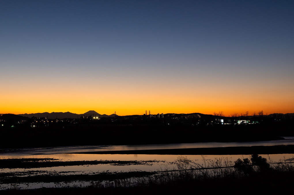 多摩川－夕景－