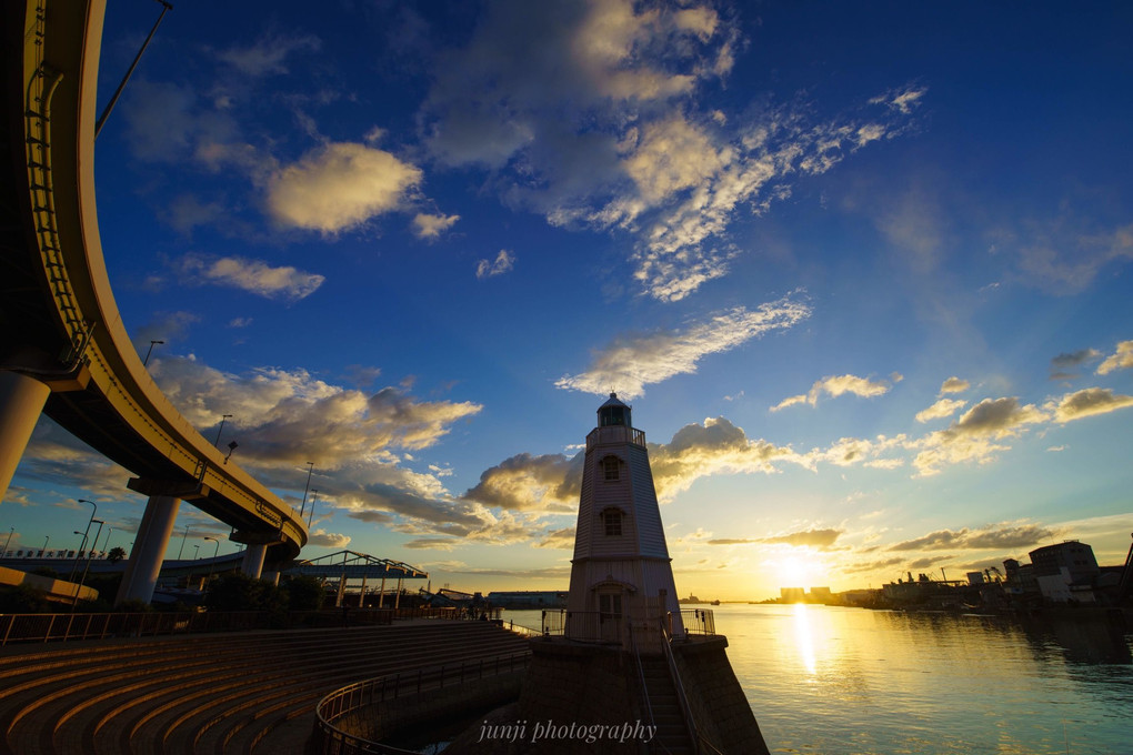 旧堺燈台の夕景