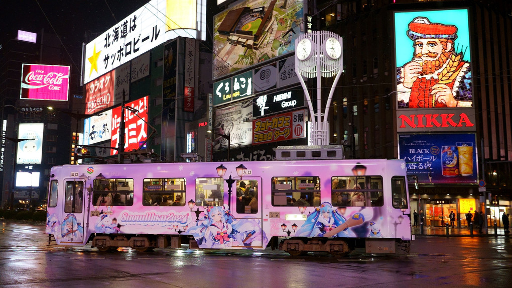 札幌市電　雪ミク電車