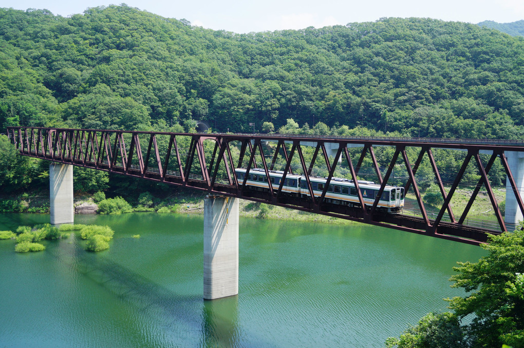 野岩鉄道緑の中を行く