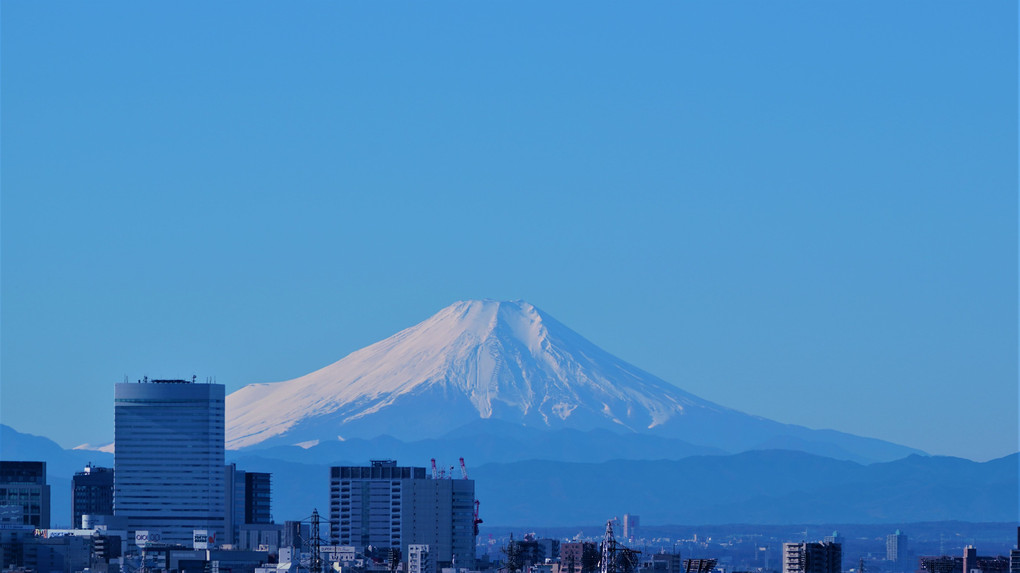 今日クリスマスの富士山　朝景と夕景