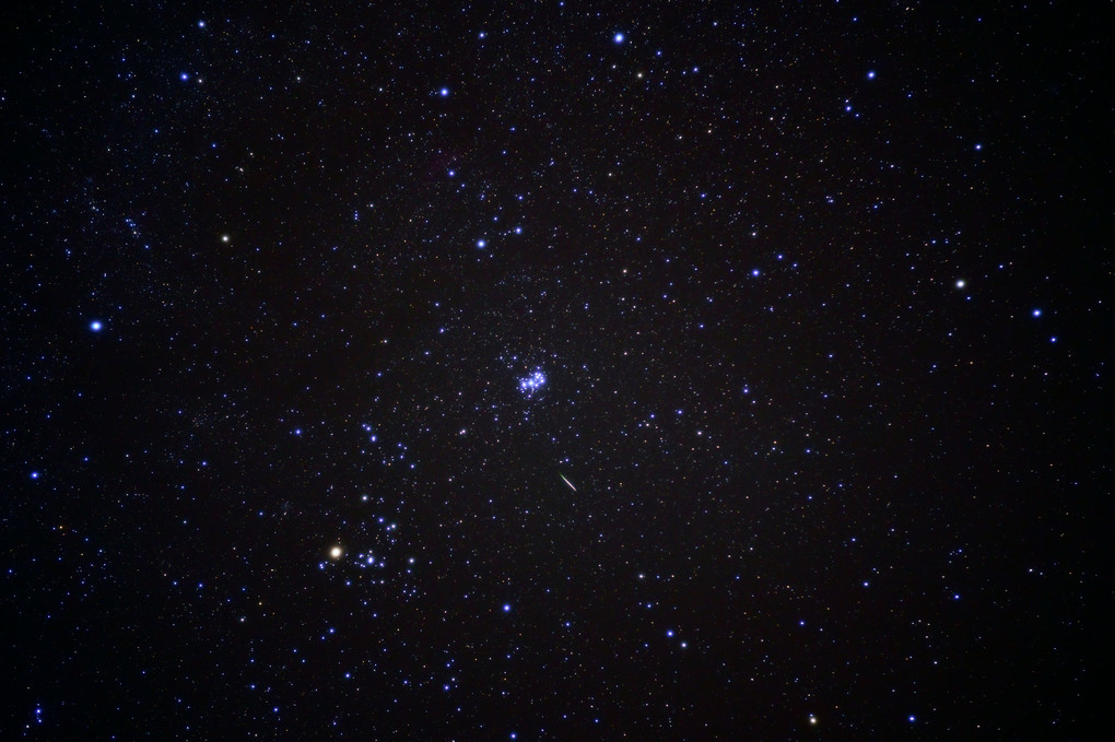 プレアデス星団 with 流れ星　－in 大台ケ原－