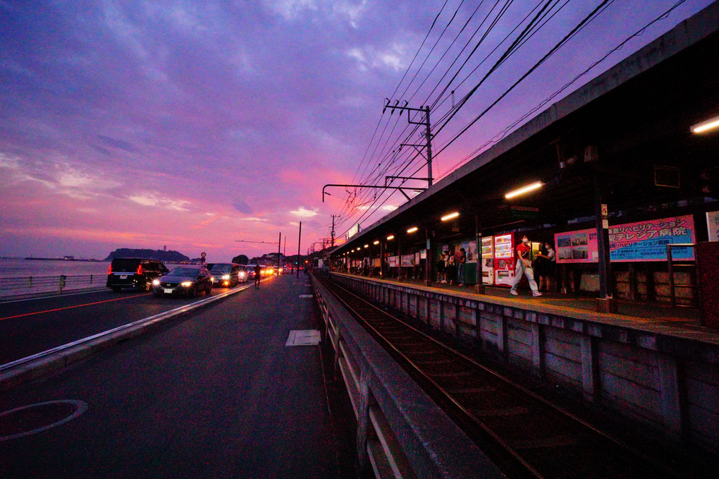 江ノ電と夕景