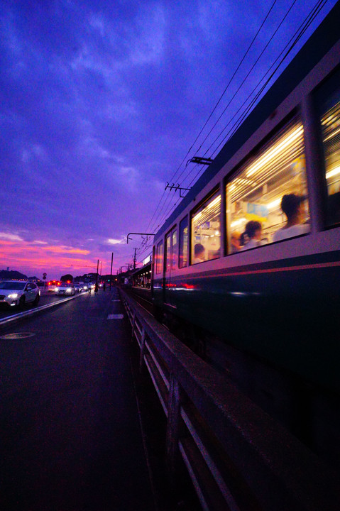 江ノ電と夕景