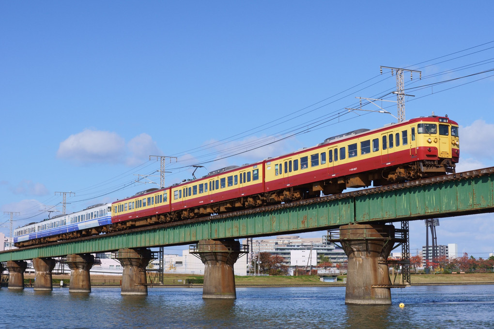 信濃川橋梁×１１５系