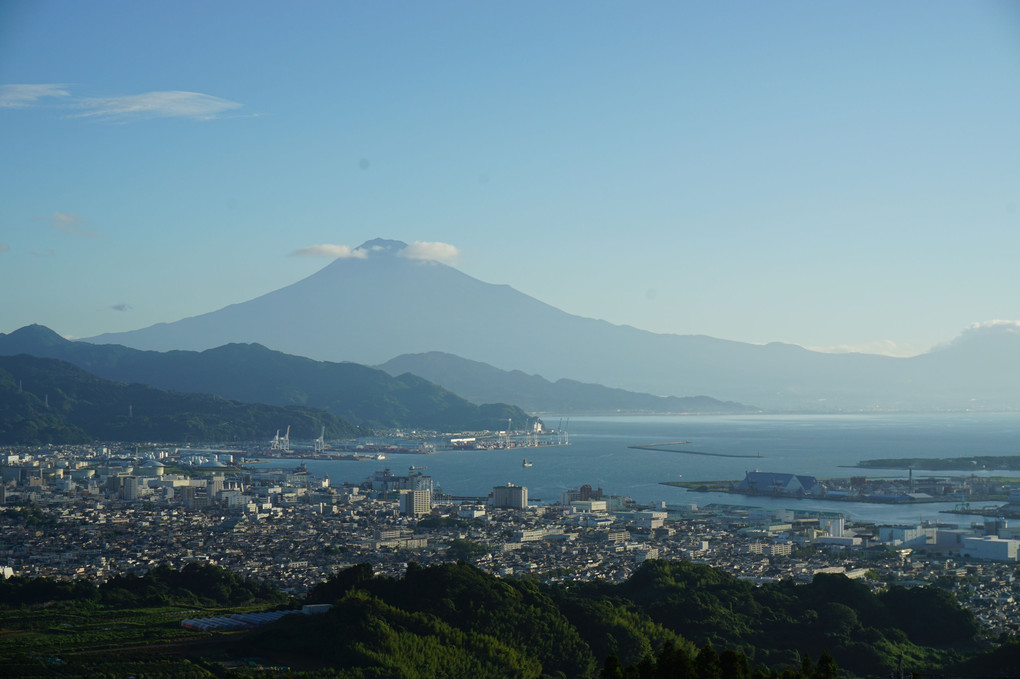 日本平より望む富士山と清水港
